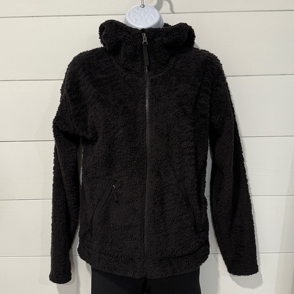 North Face Fleece Hooded Jacket - Black - Picture 1 of 7